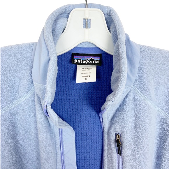 Patagonia Fleece Jacket Blue Full Zip Logo Vintage R1 Style37160F5 Womens Small - Picture 5 of 10